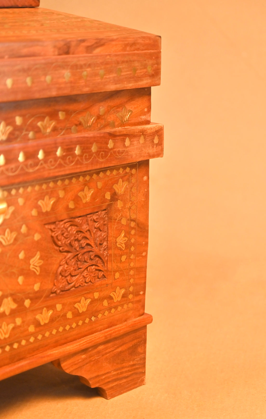 Handcrafted Vintage Wooden Clothes Storage Trunk