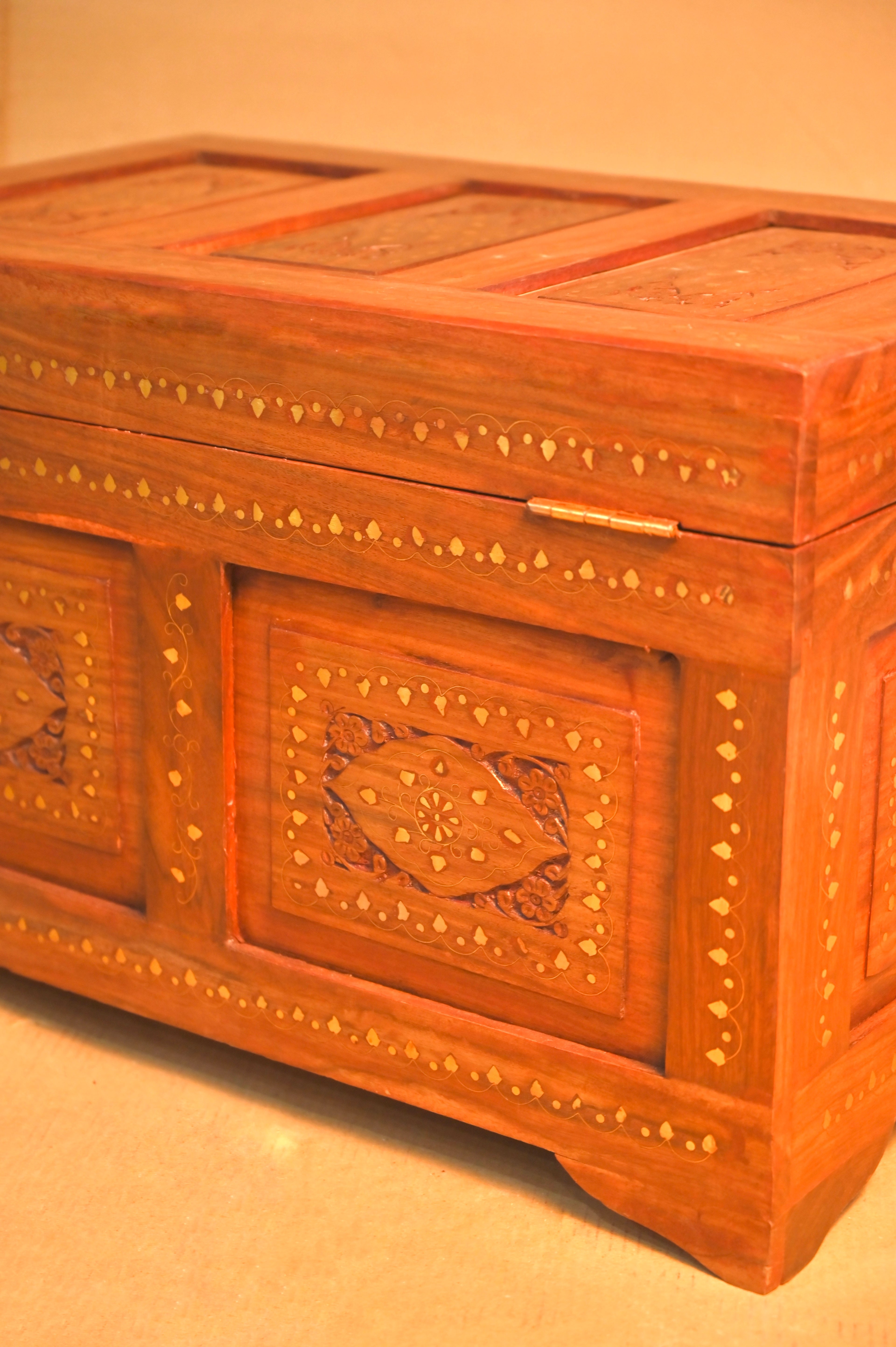 Royal Handcrafted Wooden Clothes Storage Trunk