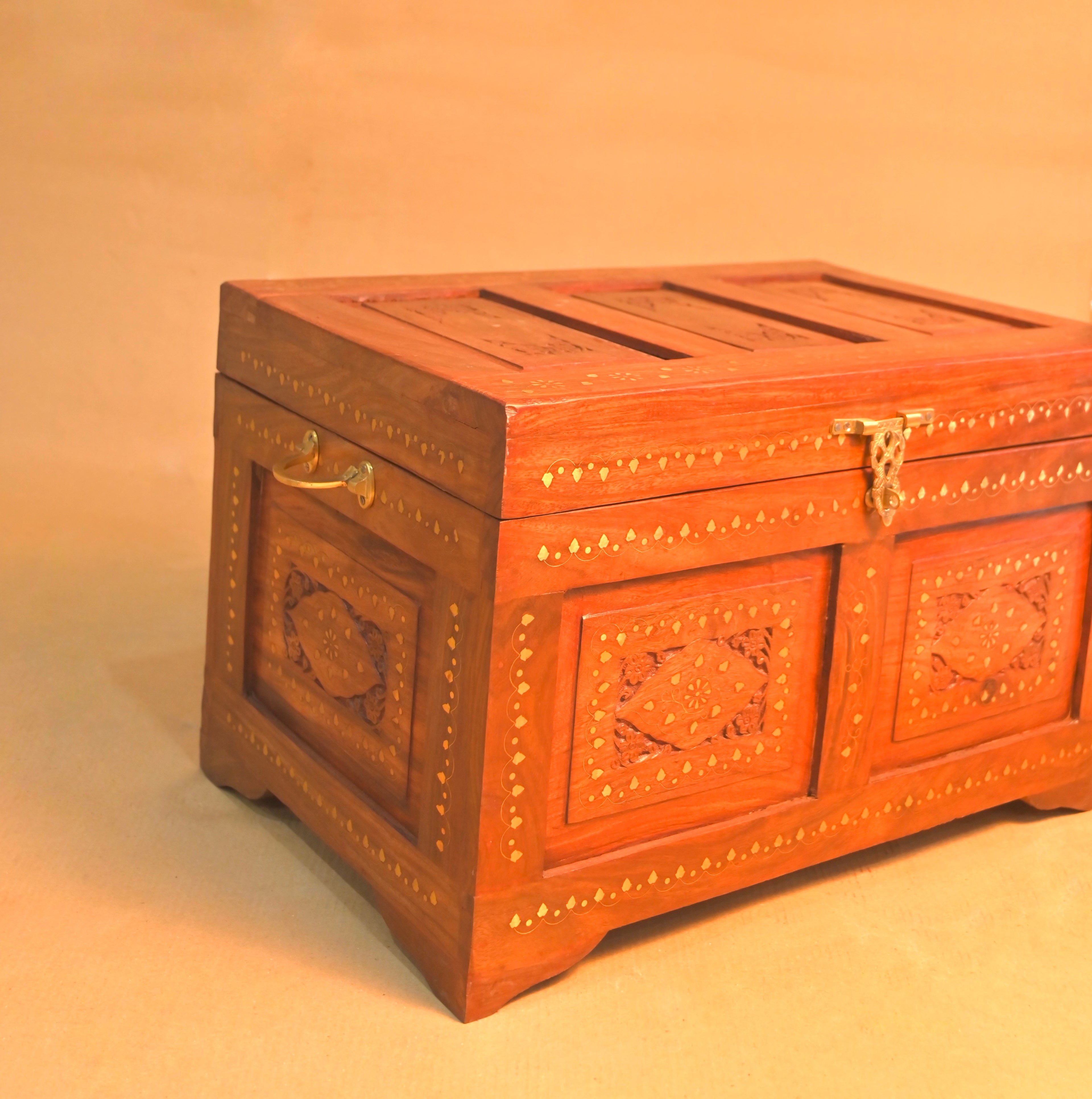 Royal Handcrafted Wooden Clothes Storage Trunk