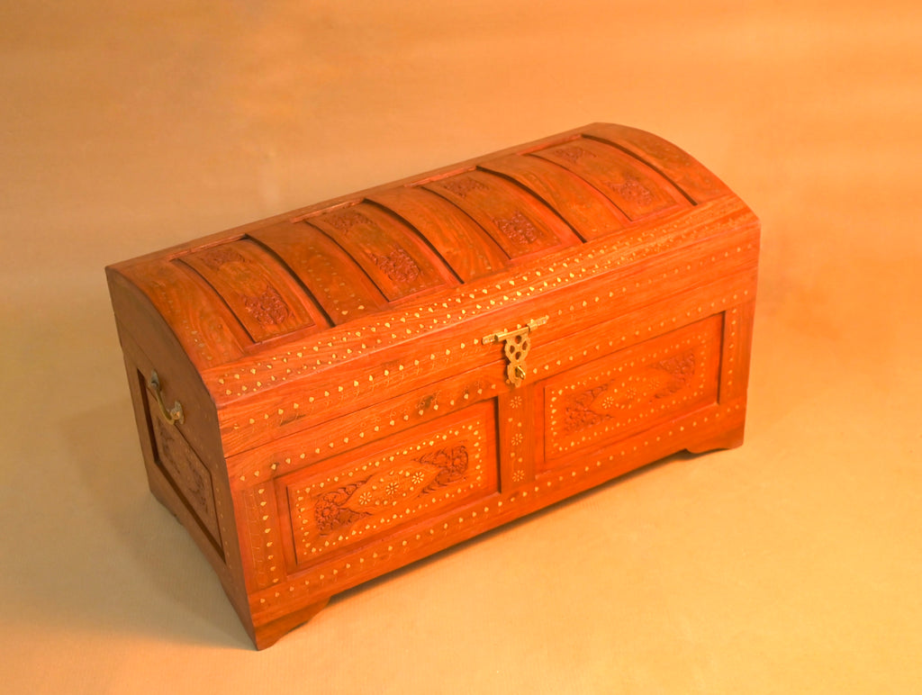 Royal Handcrafted Wooden Dome Storage Trunk