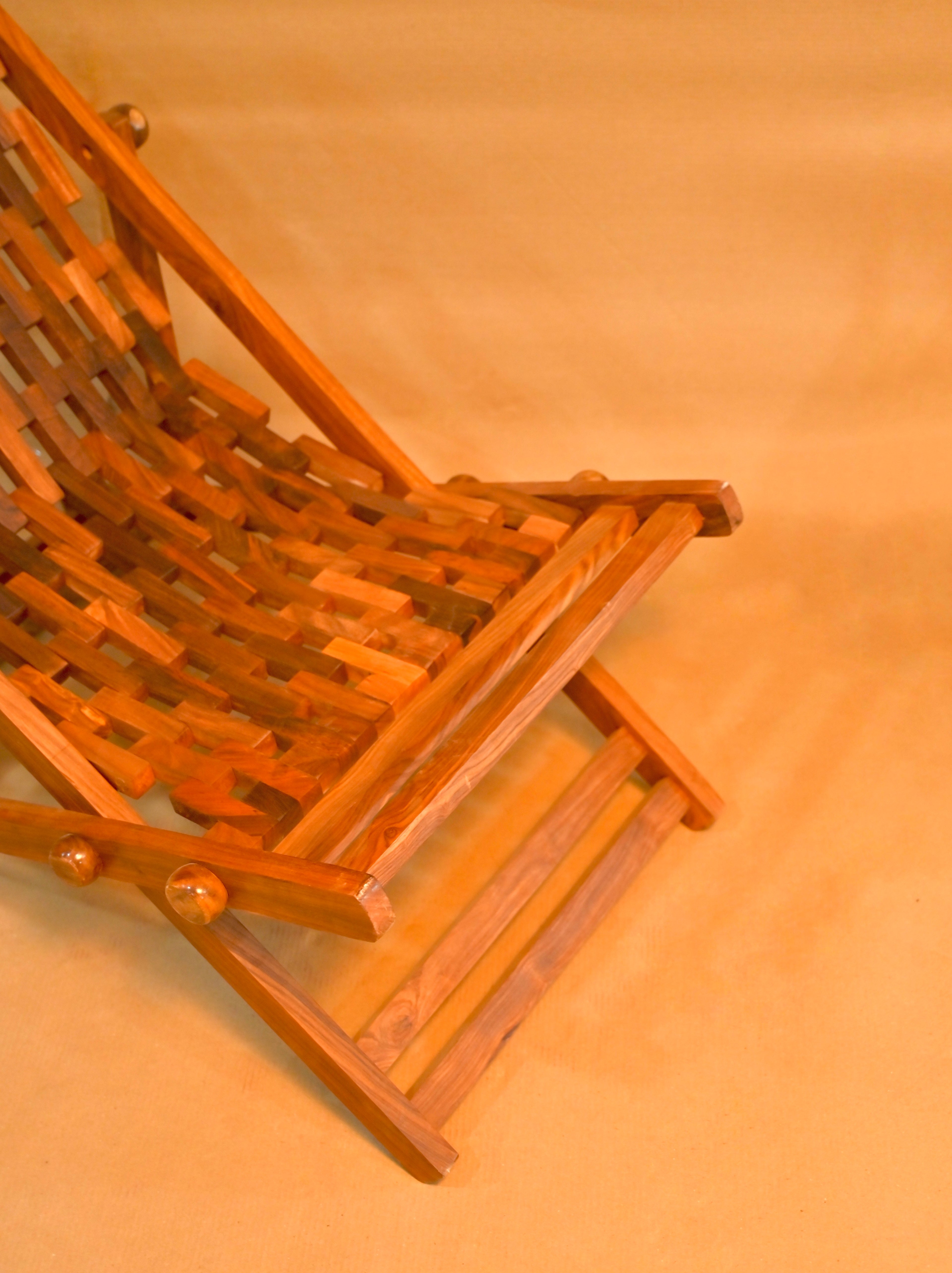 Royal Handcrafted Wooden Reclining Lounge Chair